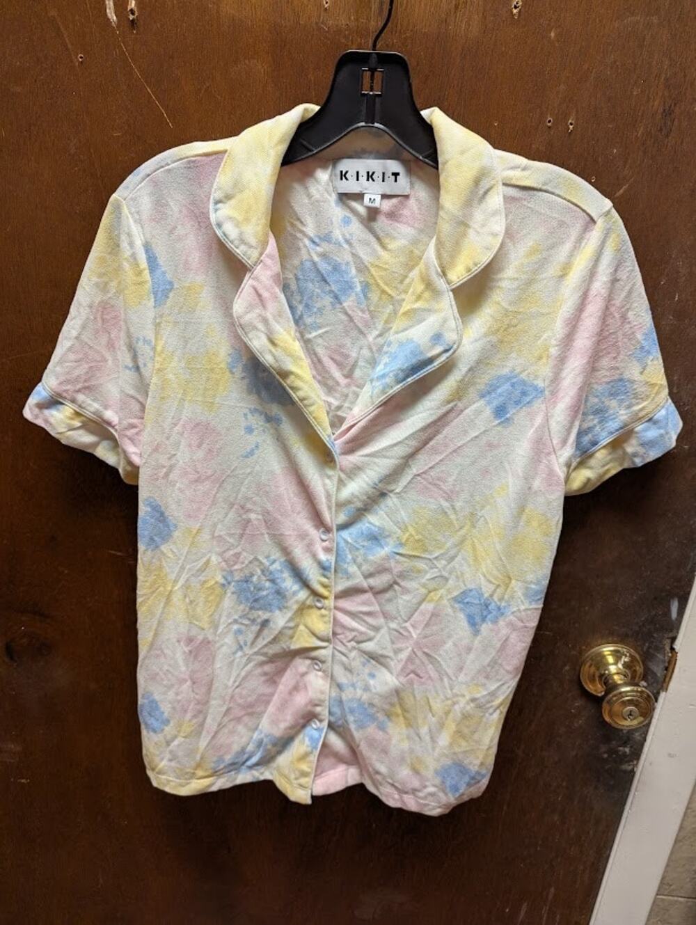 NEW Medium KIKIT Tie Dye Clouds Short Sleeves Pajamas Tops NEW